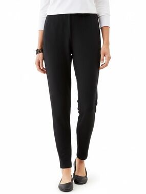 J. JILL black ponte slim leg pull-on style pants size medium like new